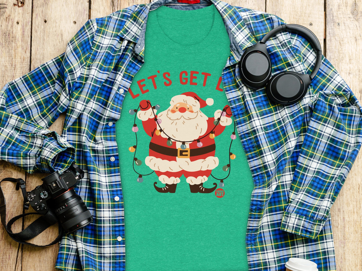 Let's Get Lit Santa Claus Graphic Tee product type