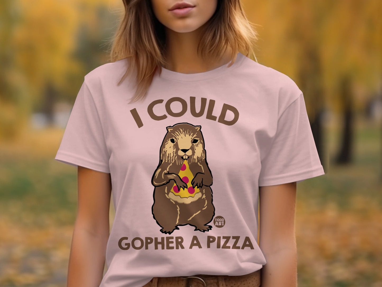I Could Gopher A Pizza Funny Graphic T-Shirt