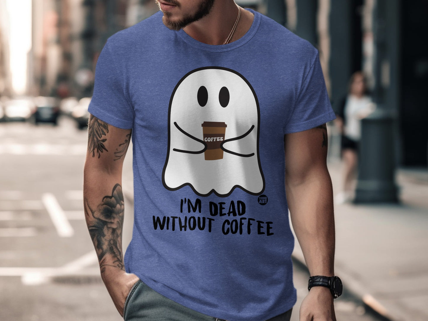 I'm Dead Without Coffee Funny Ghost Printed product type