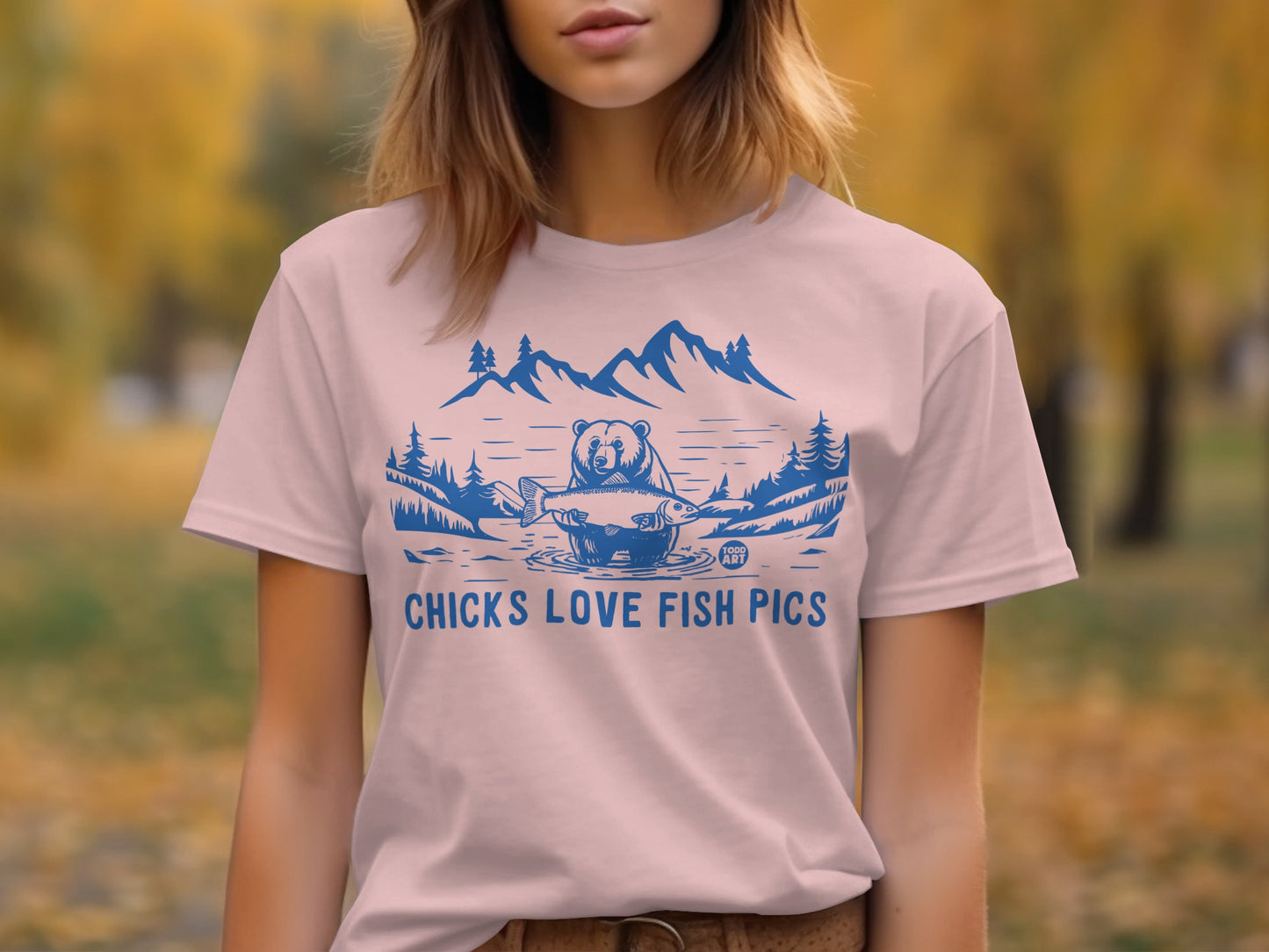 Chicks Love Fish Pics Graphic Tee Shirt product type