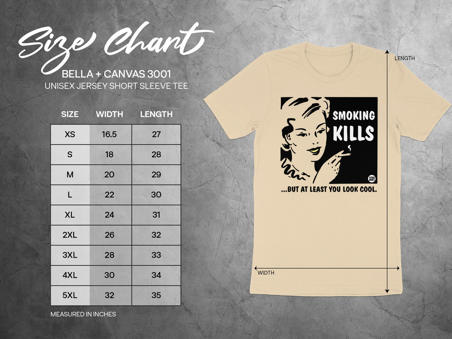 Eye-Catching Graphic Smoking Kills Short Sleeve Tee