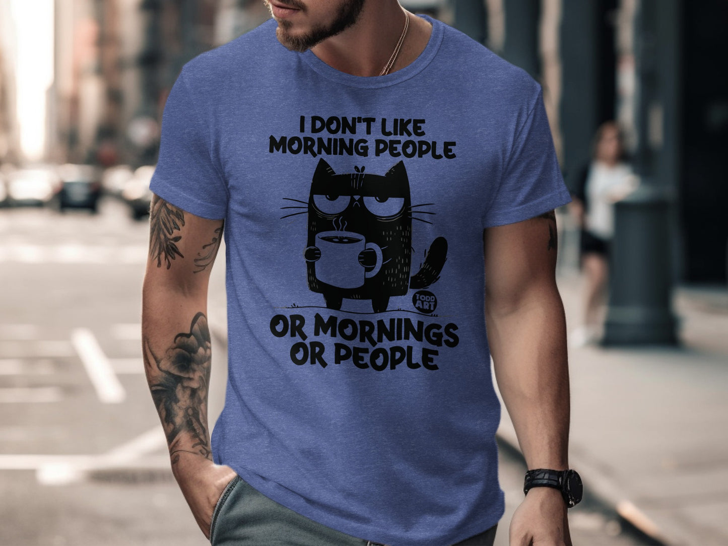 I Don't Like Morning People Cat Graphic T-shirt product