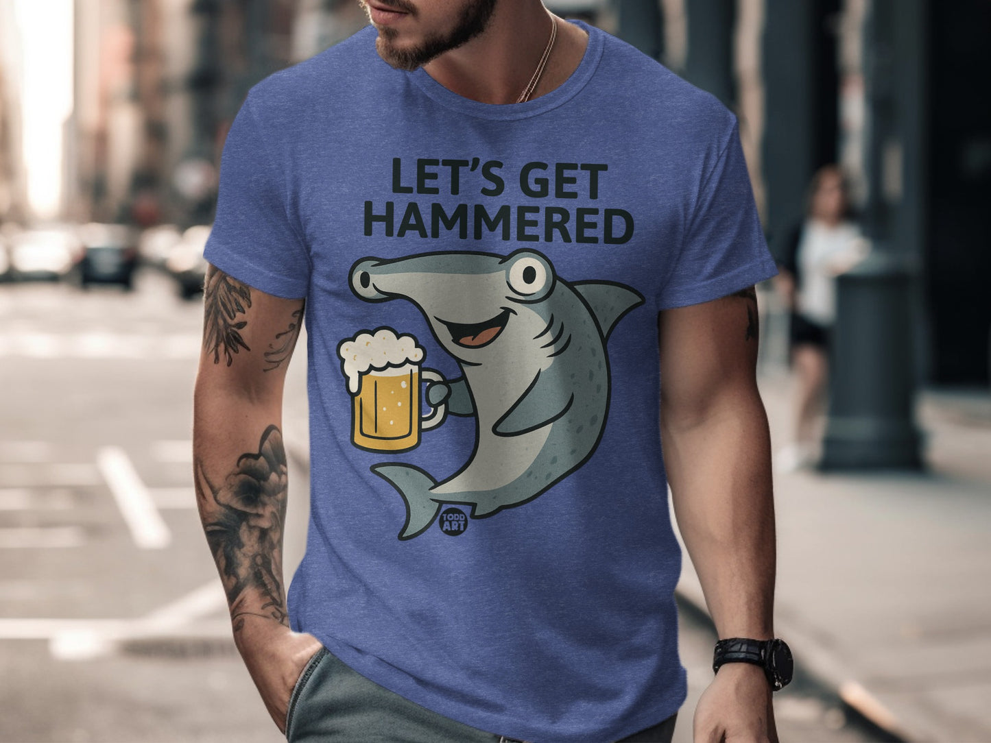 Let's Get Hammered Funny Shark T-shirt