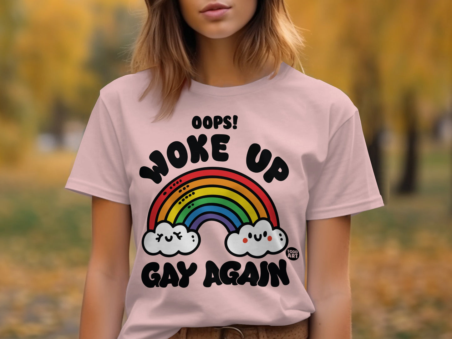 Colorful Graphic Tee Woke Up Gay Again Shirt product
