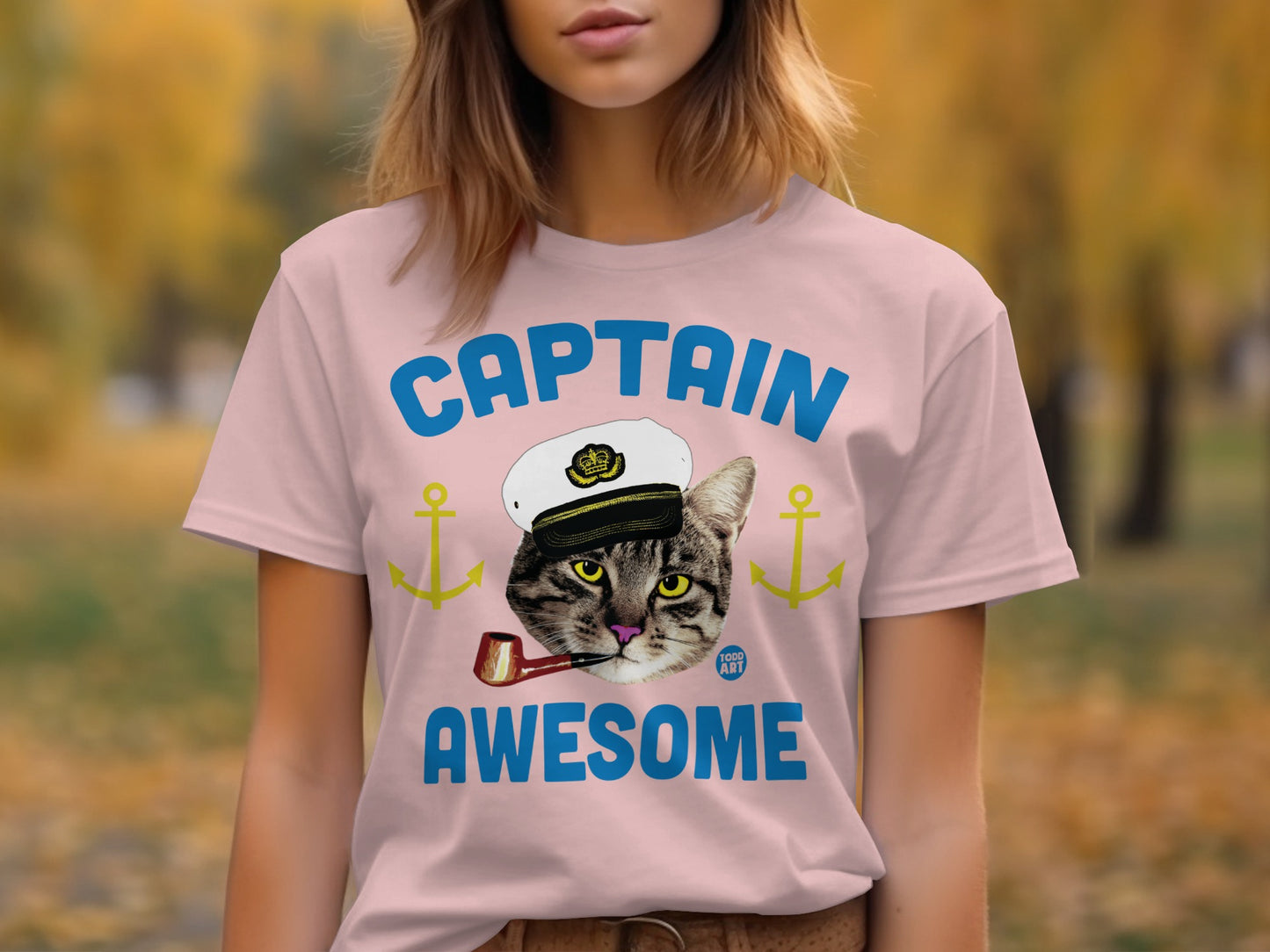Captain Awesome Cat with Pipe Graphic Tee product