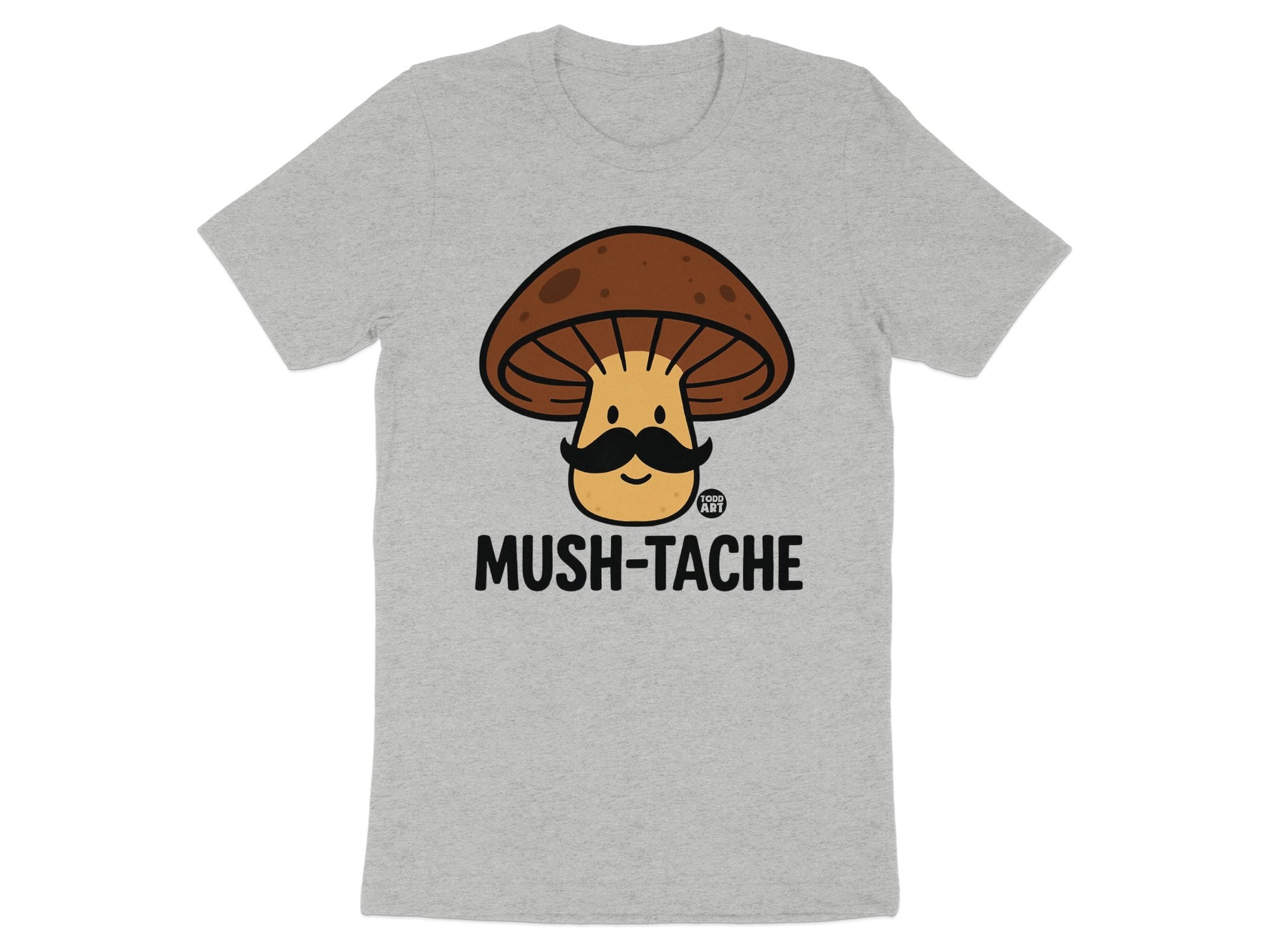 Funny Mushroom Mush-tache Graphic T-shirt