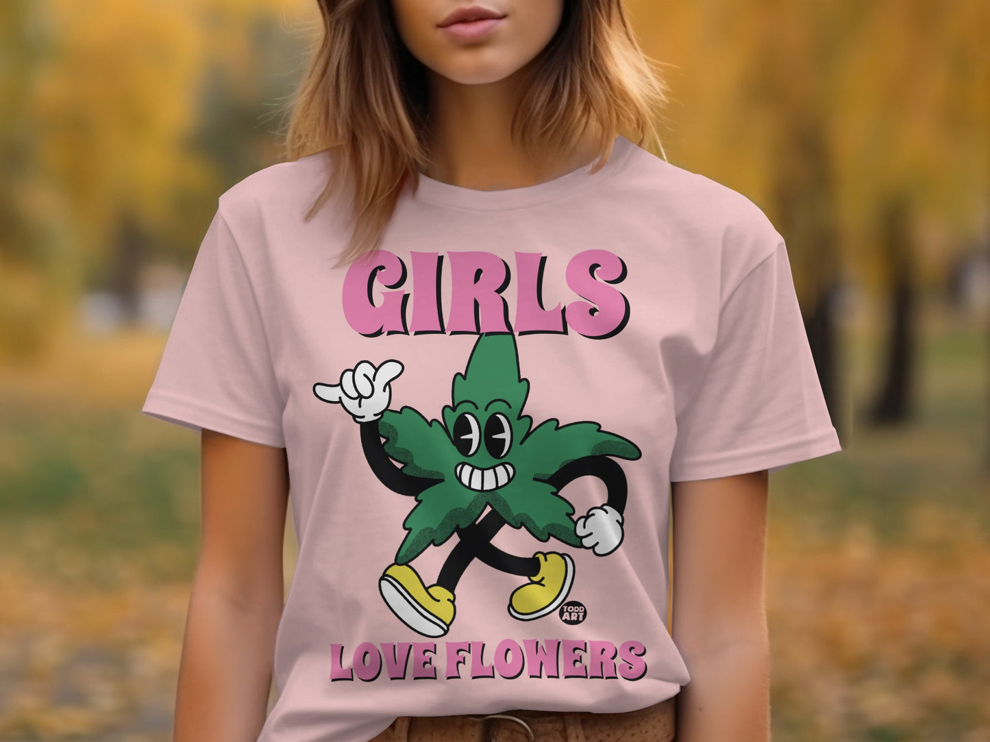 Girls Love Flowers Casual Wear Tee Shirt