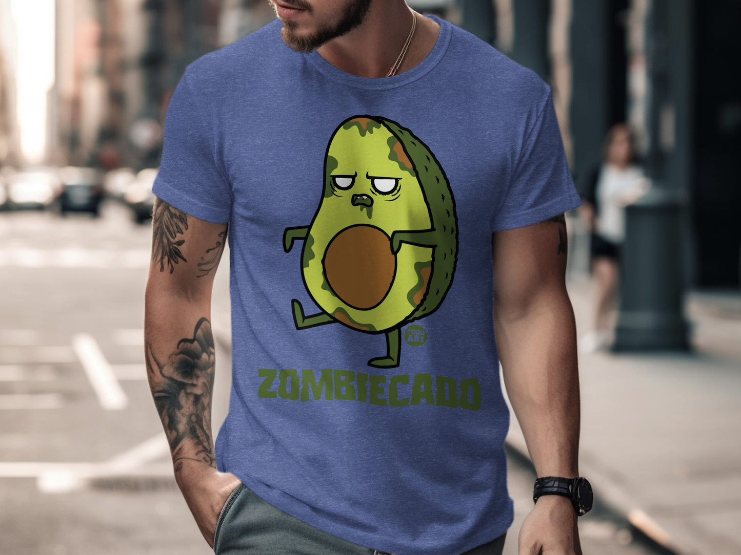 Fun Avocado Zombie Graphic Tee for Everyday Style