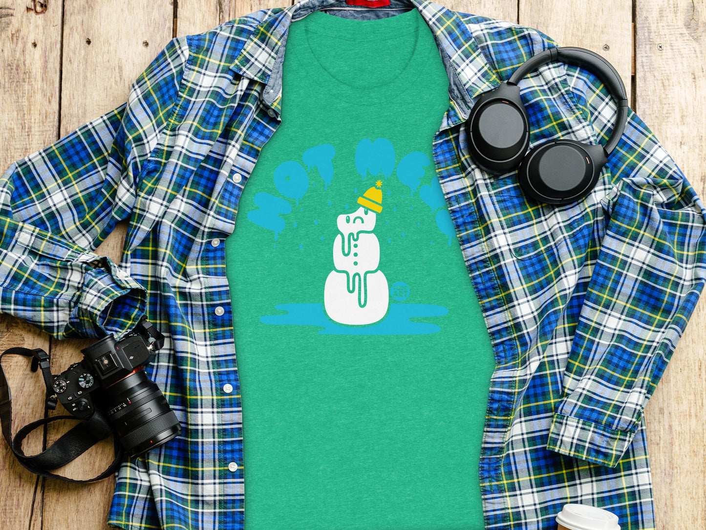 Hot Mess Melting Snowman Graphic Tee Shirt product
