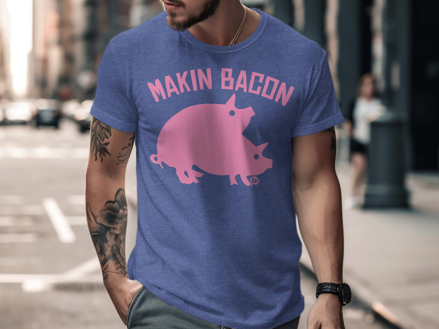 Funny Makin Bacon Graphic Design Tee Shirt