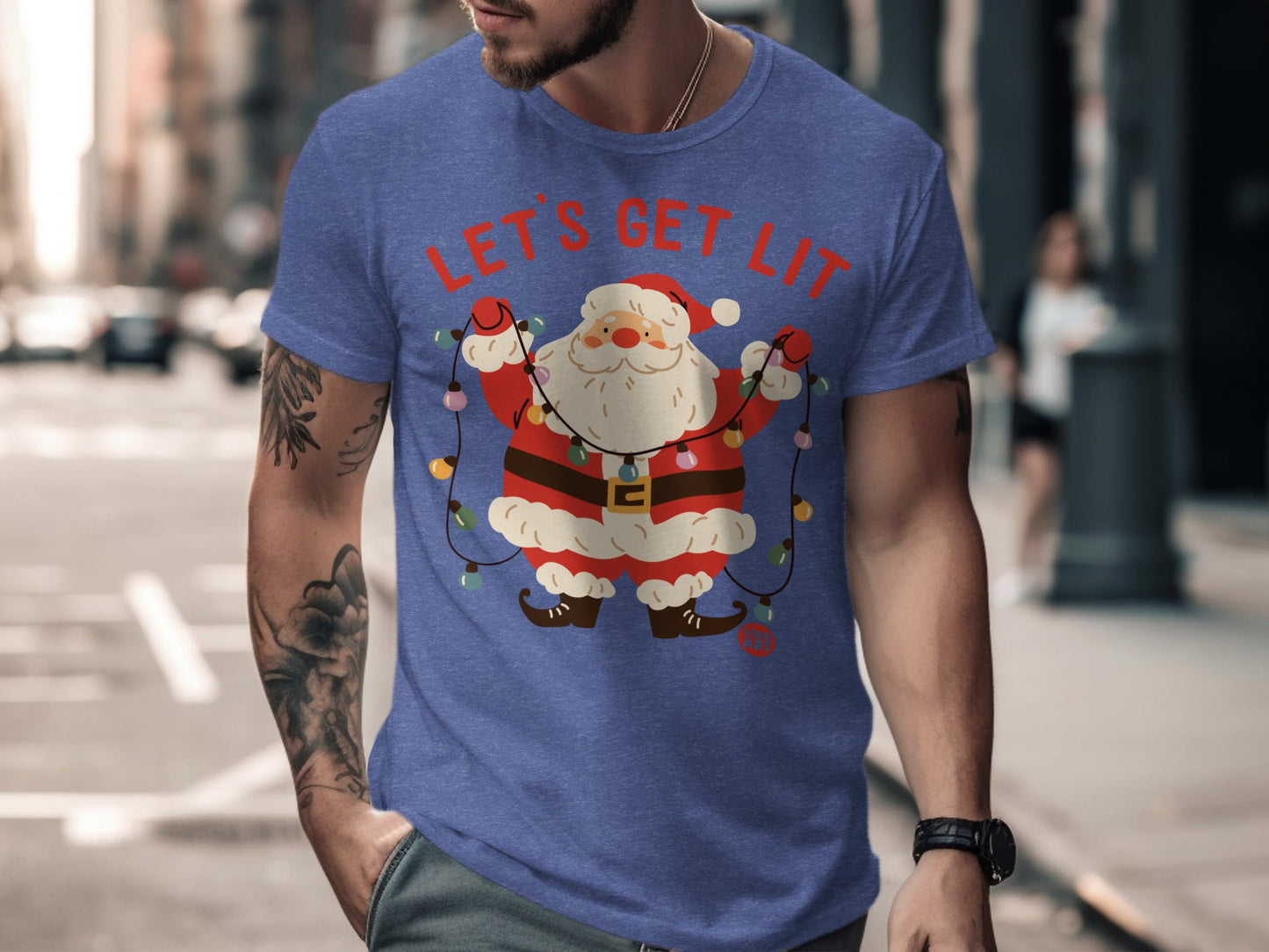 Let's Get Lit Santa Light-Up Holiday Shirt product type