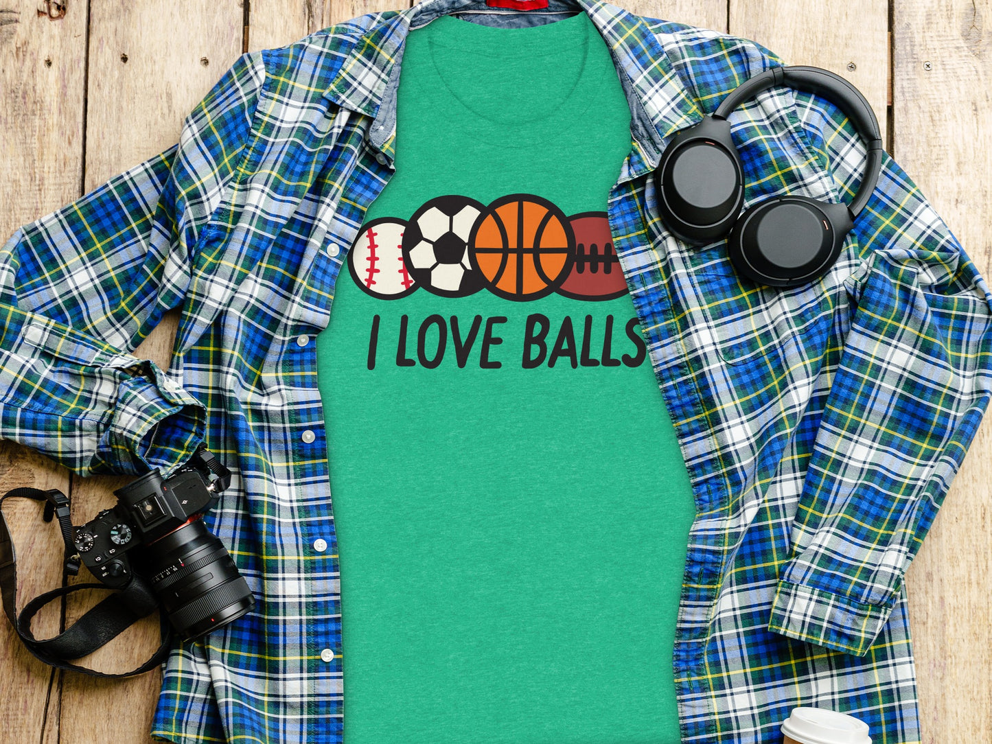 I Love Balls Sports Theme T-Shirt for Enthusiasts
