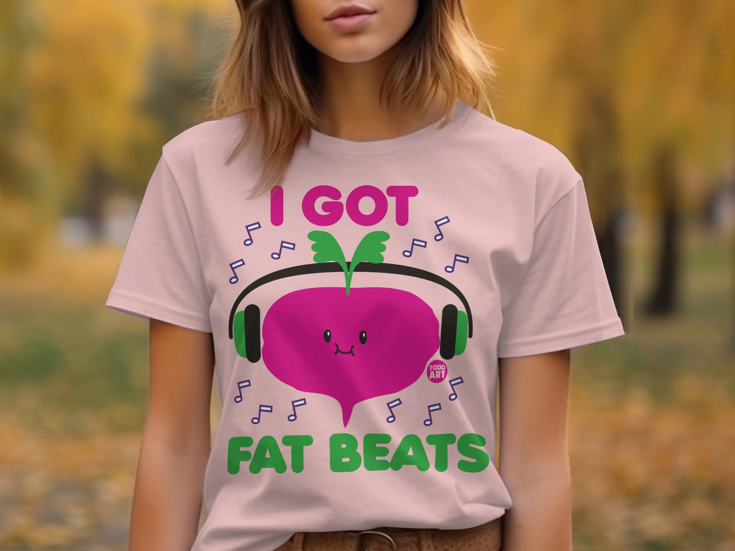 I Got Fat Beats Cute Radish with Headphones T shirt