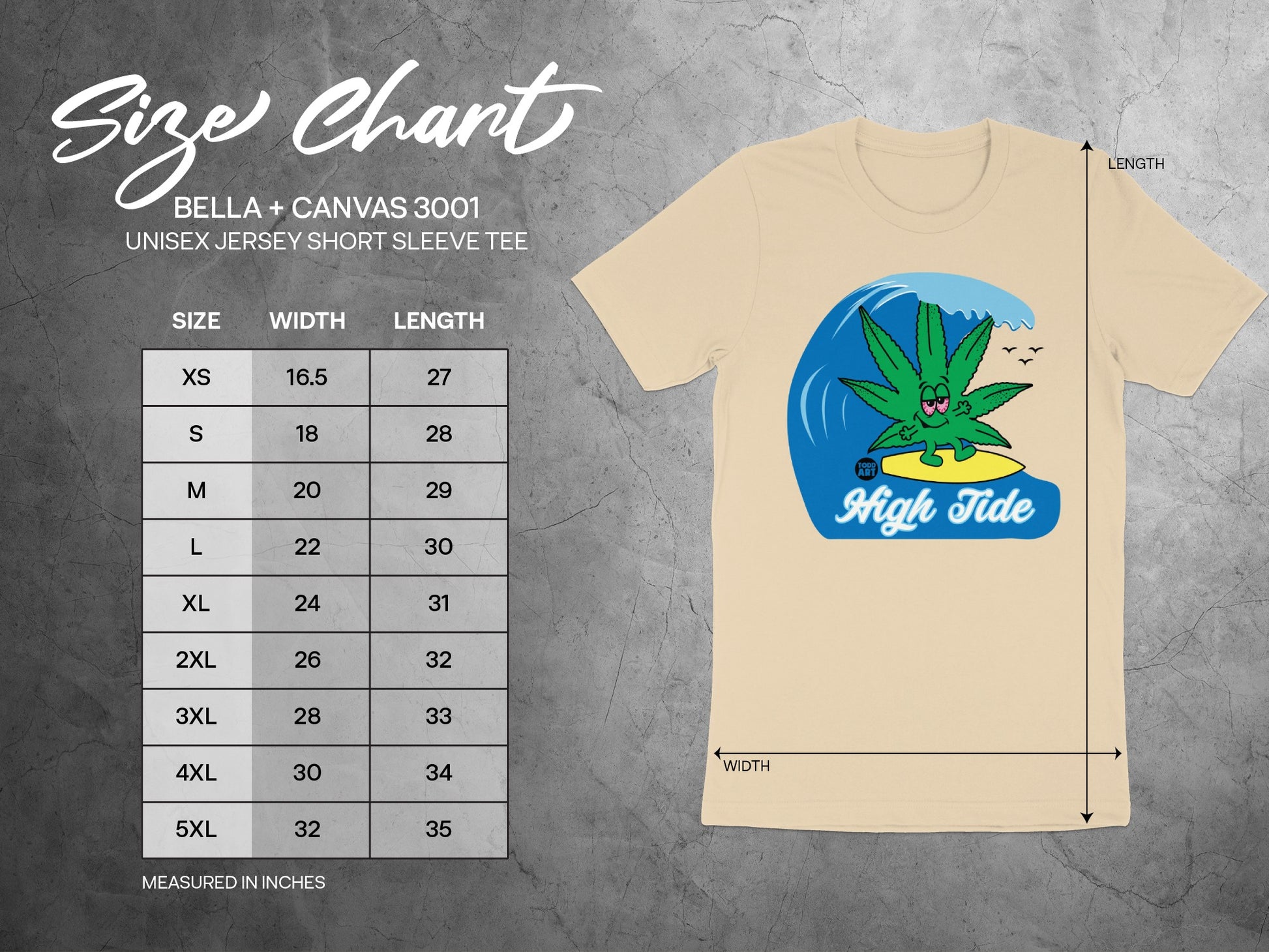 High Tide Graphic T-Shirt With Leaf Design