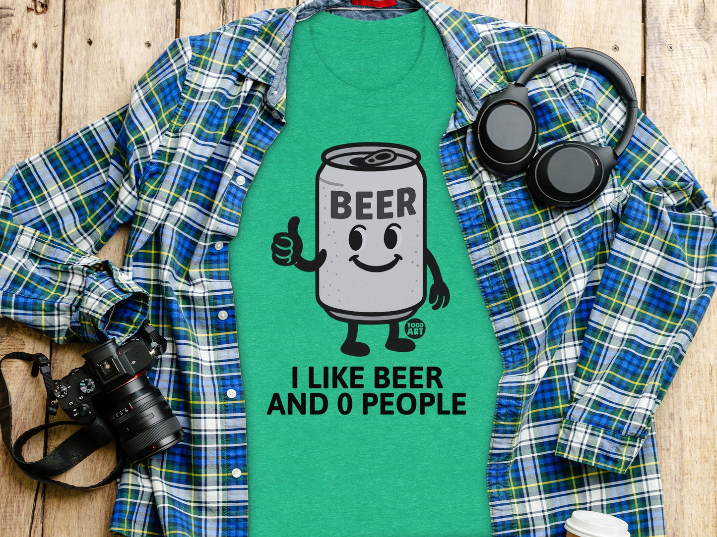 I Like Beer And 0 People Printed T Shirt product