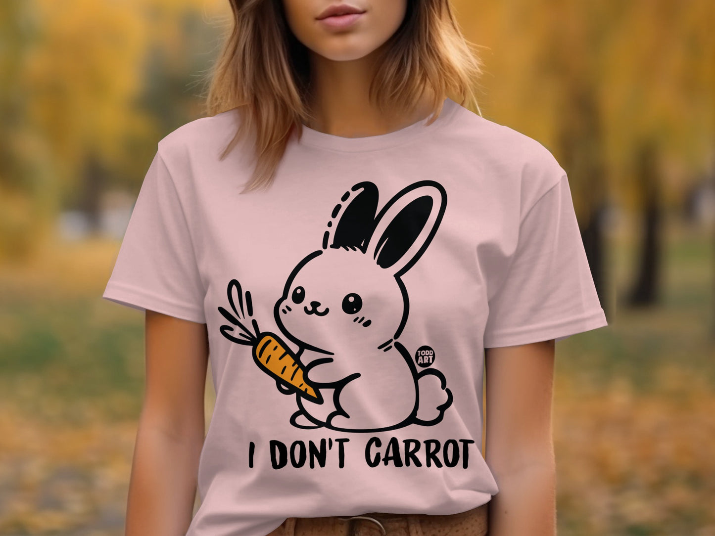 Adorable Bunny Graphic I Don't Carrot T-shirt product