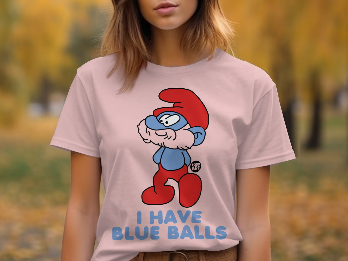 I Have Blue Balls Funny Smurf Graphic T-Shirt