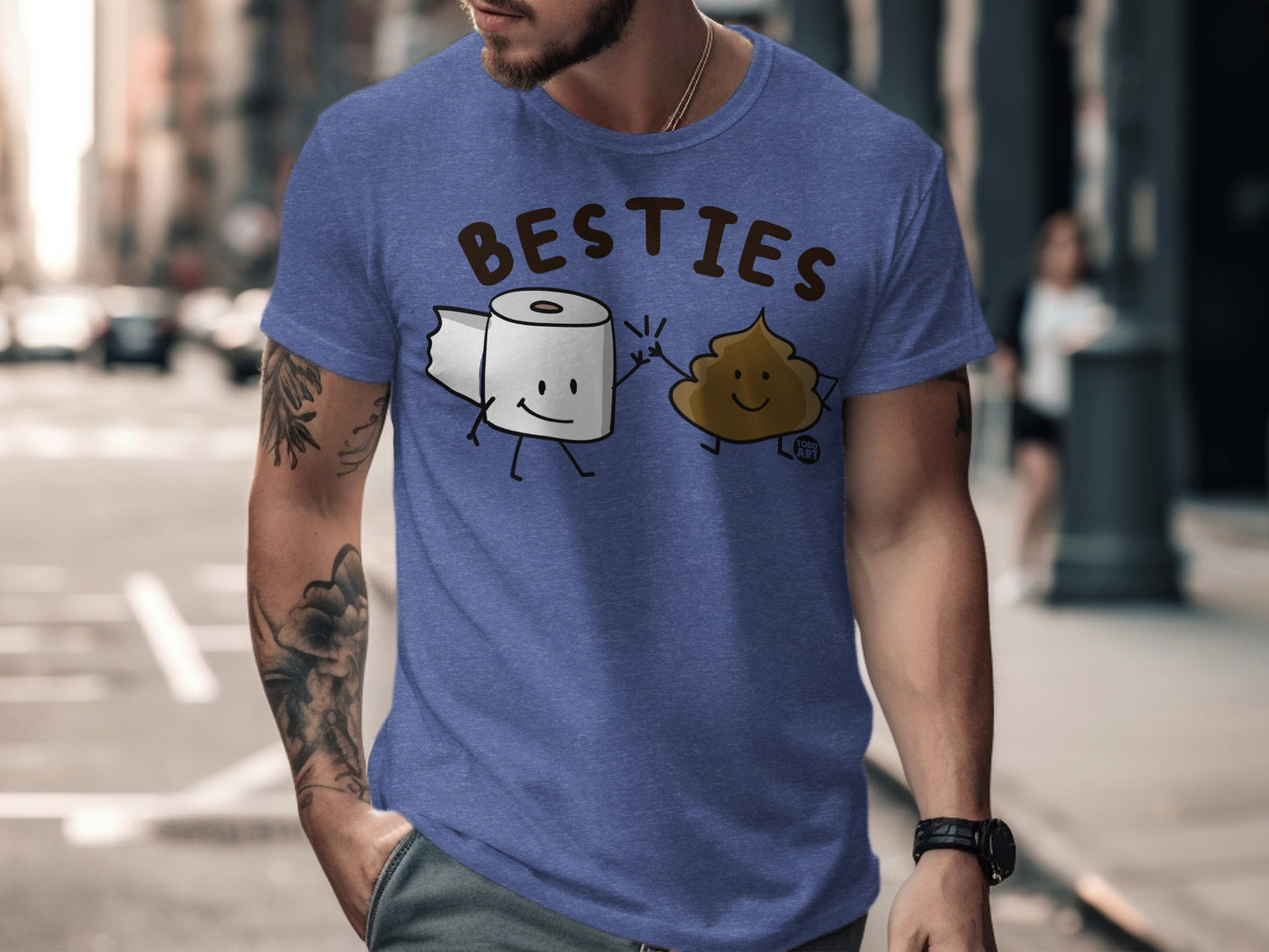 Besties Graphic Tee with Funny Toilet Paper Design