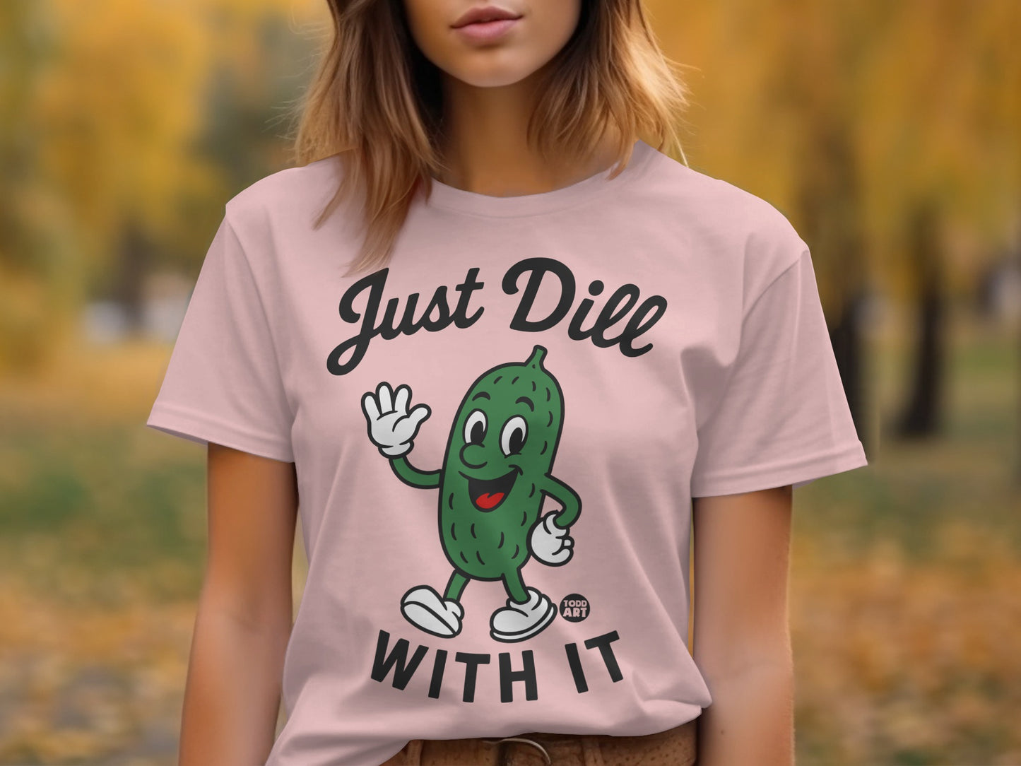 Just Dill With It Cute Pickle Graphic T-Shirt