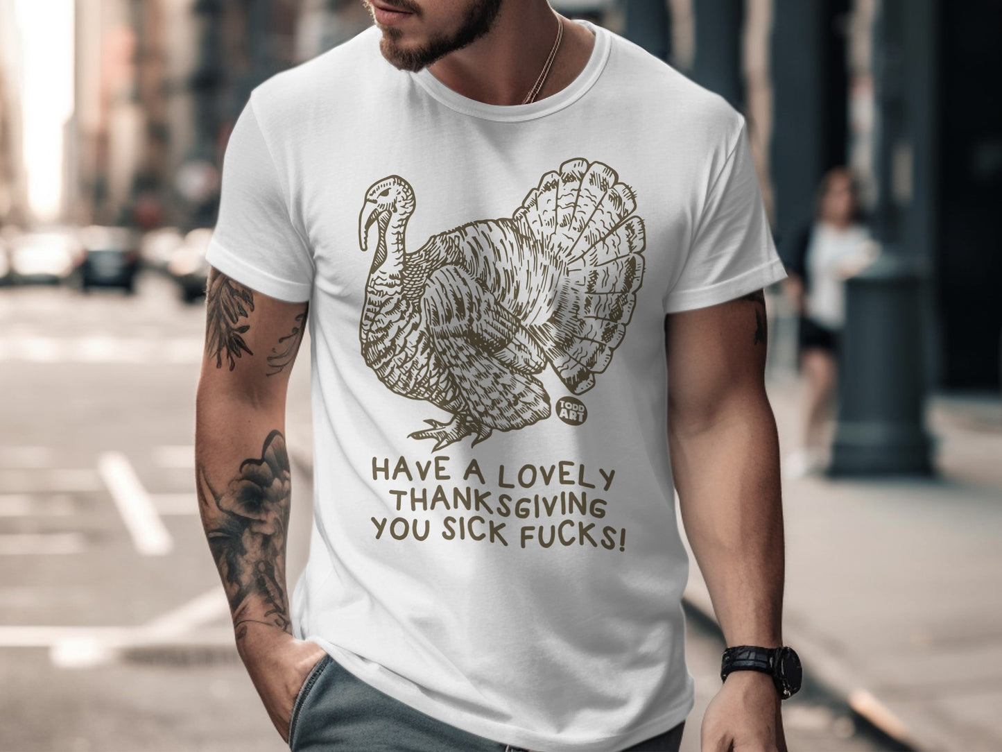 Funny Thanksgiving Turkey Graphic Novelty T-Shirt