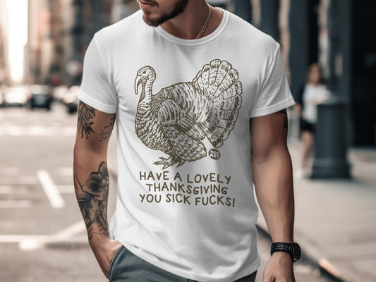 Funny Thanksgiving Turkey Graphic Novelty T-Shirt