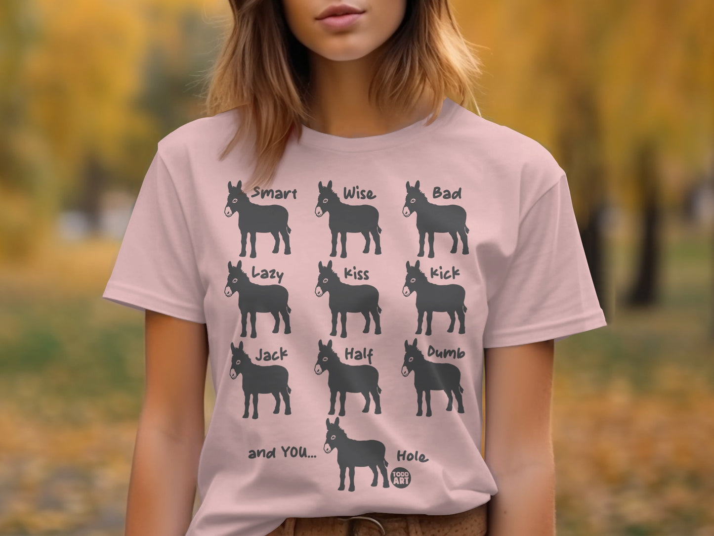 Humorous Donkey Design Pink T-shirt product