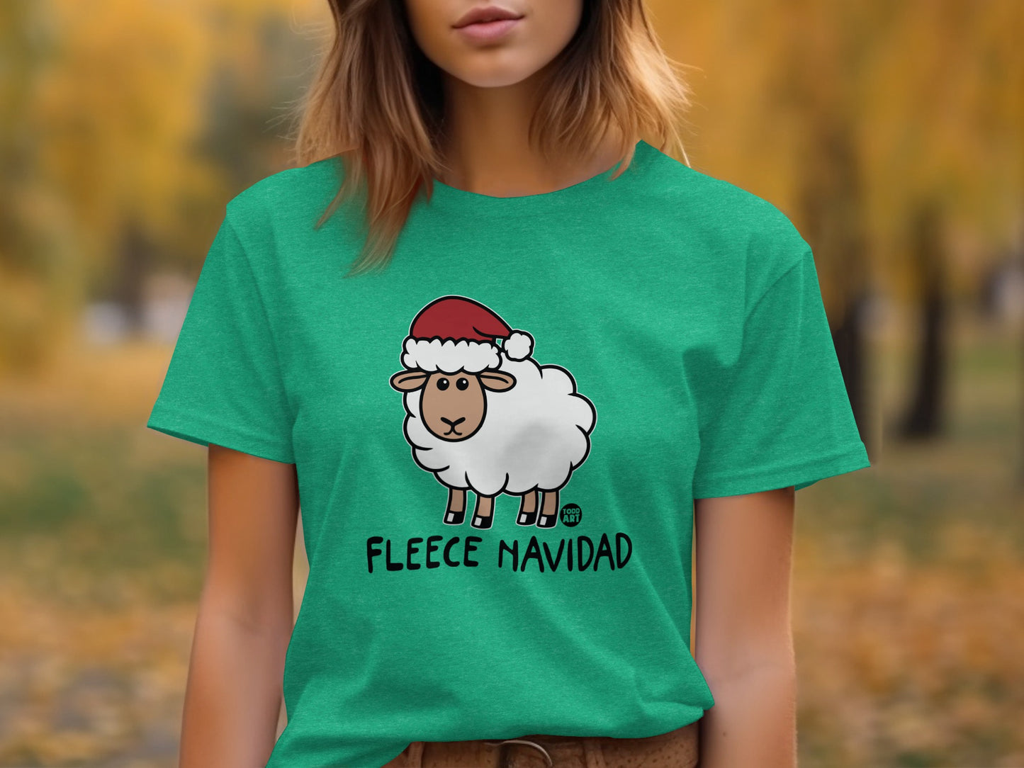 Fleece Navidad Christmas Sheep Graphic T-shirt