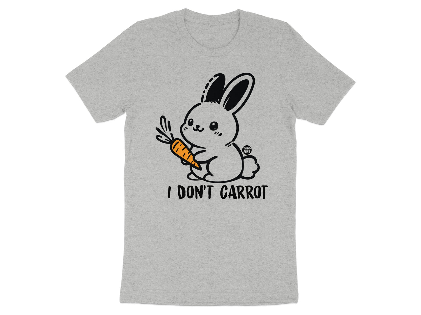 I Don't Carrot Cute Bunny Graphic on Grey T-Shirt product type