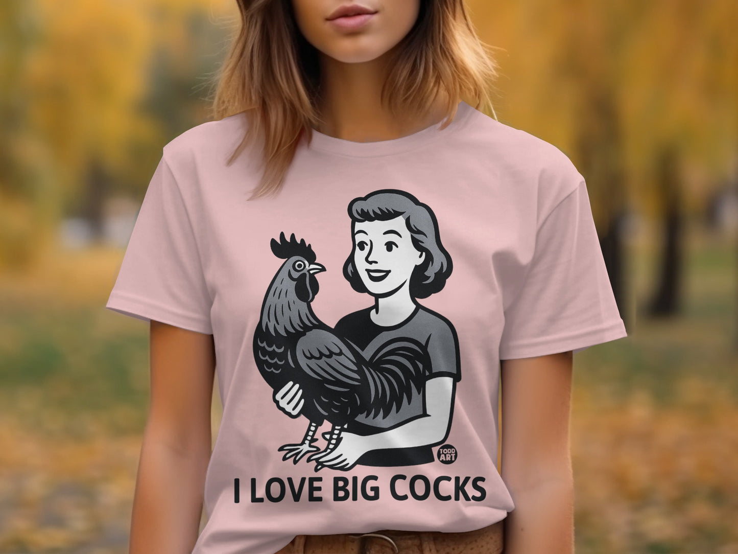 I Love Big Cocks Pink Graphic Tee Shirt product