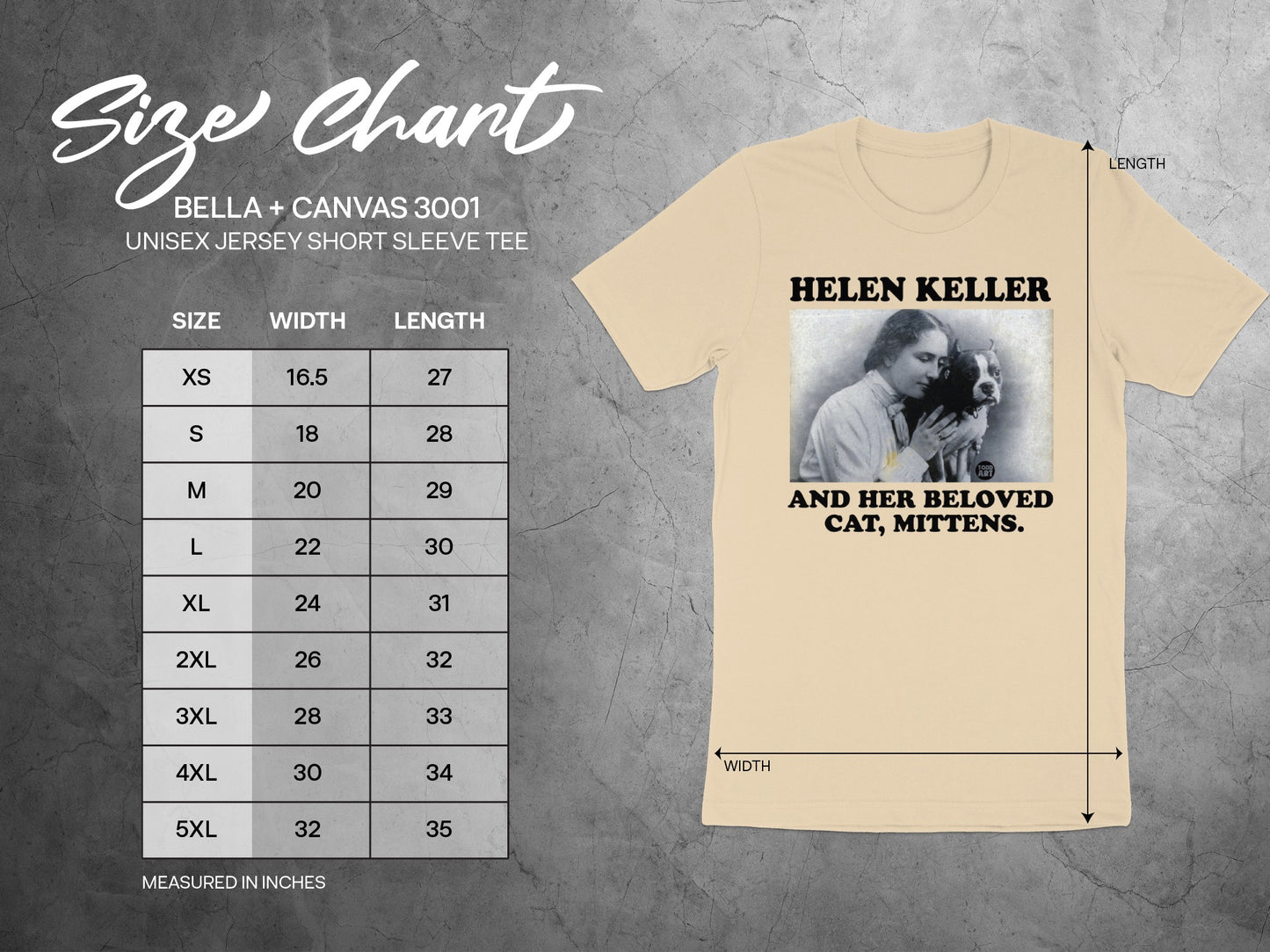 HELEN KELLER AND HER BELOVED CAT MITTENS TEE