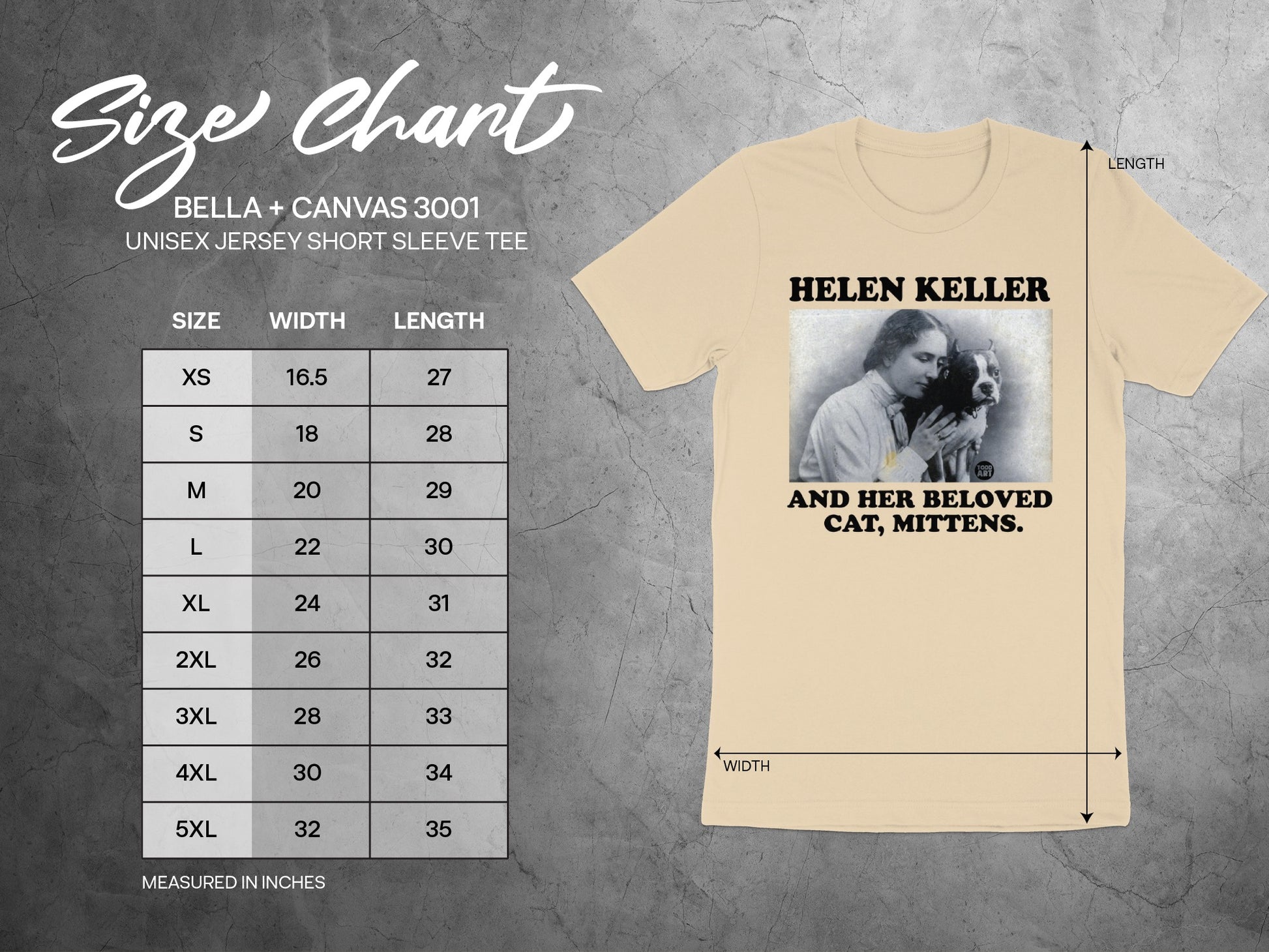 HELEN KELLER AND HER BELOVED CAT MITTENS TEE