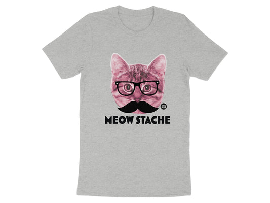 Funny Meow Stache Cat Graphic Design T-Shirt product