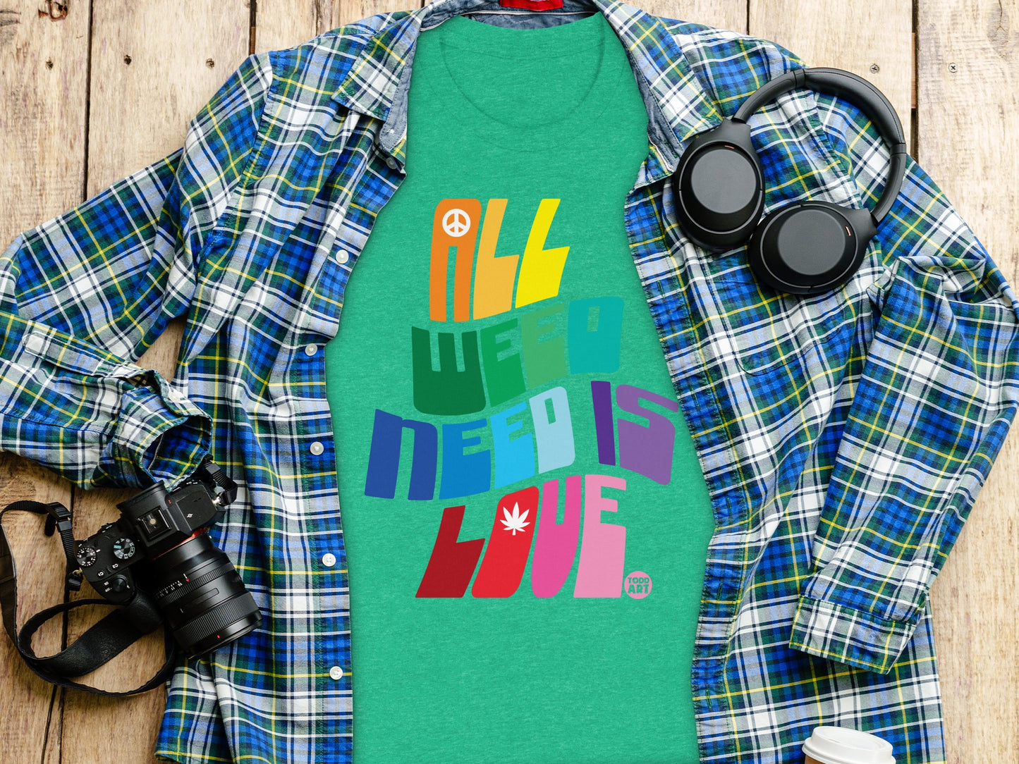 Colorful All We Need Is Love Statement Shirt