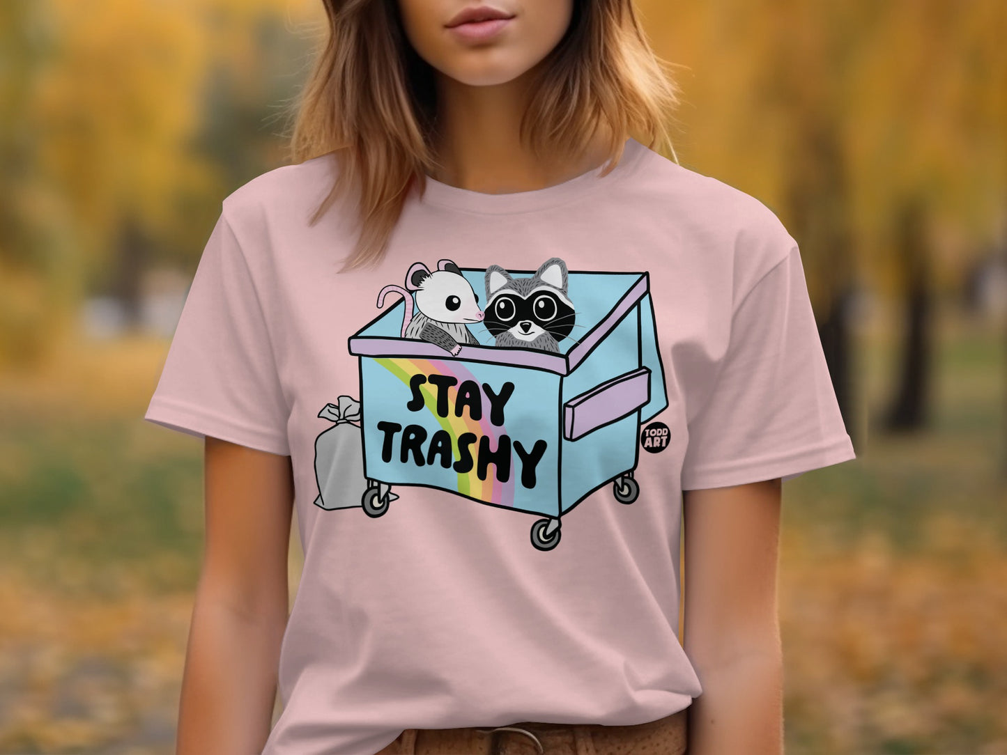 Stay Trashy Funny Animal Design Casual Wear Shirt