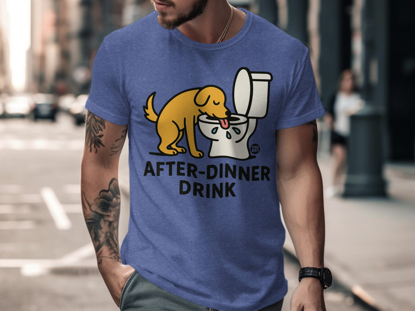 Funny Dog Drinking From Toilet Graphic Tee product type