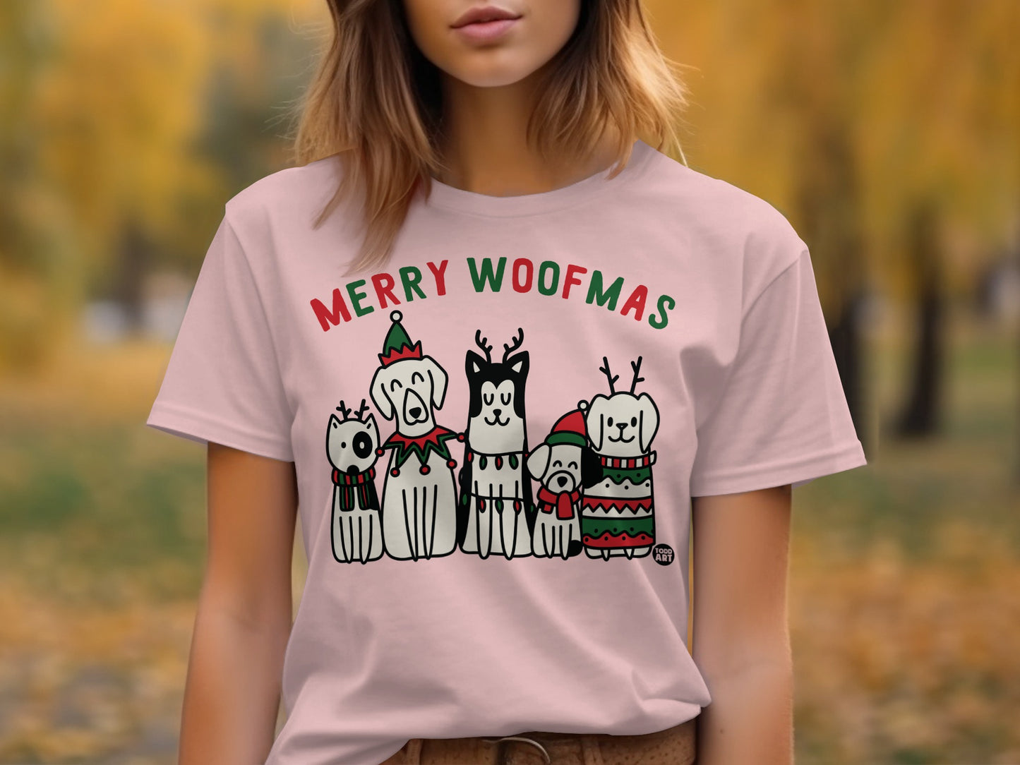Merry Woofmas Dog Christmas Graphic Tee product type