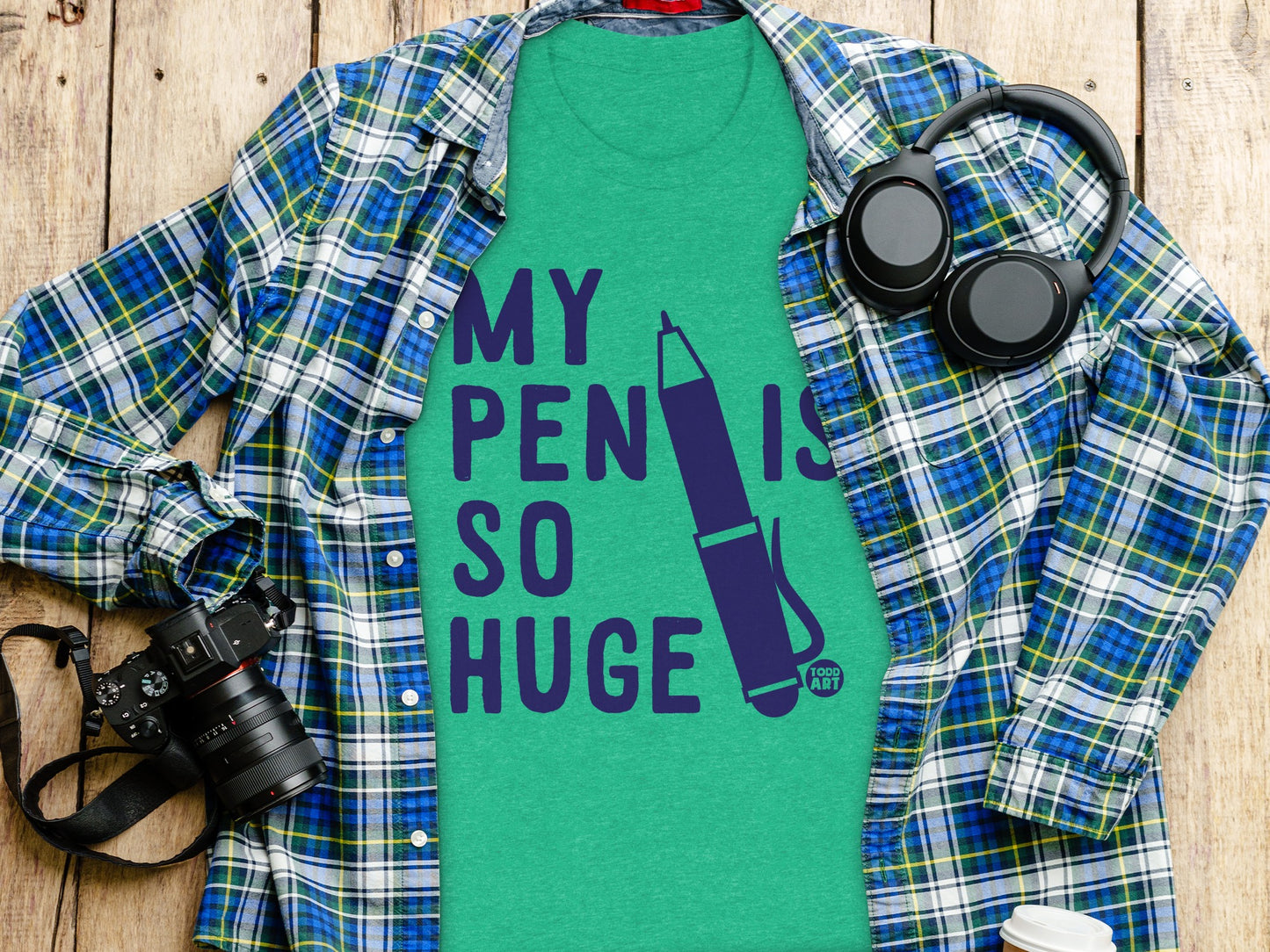 My Pen Is So Huge Graphic Teal Shirt product