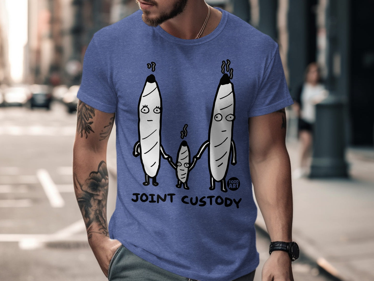 Joint Custody Funny Graphic Men's Short Sleeve Shirt