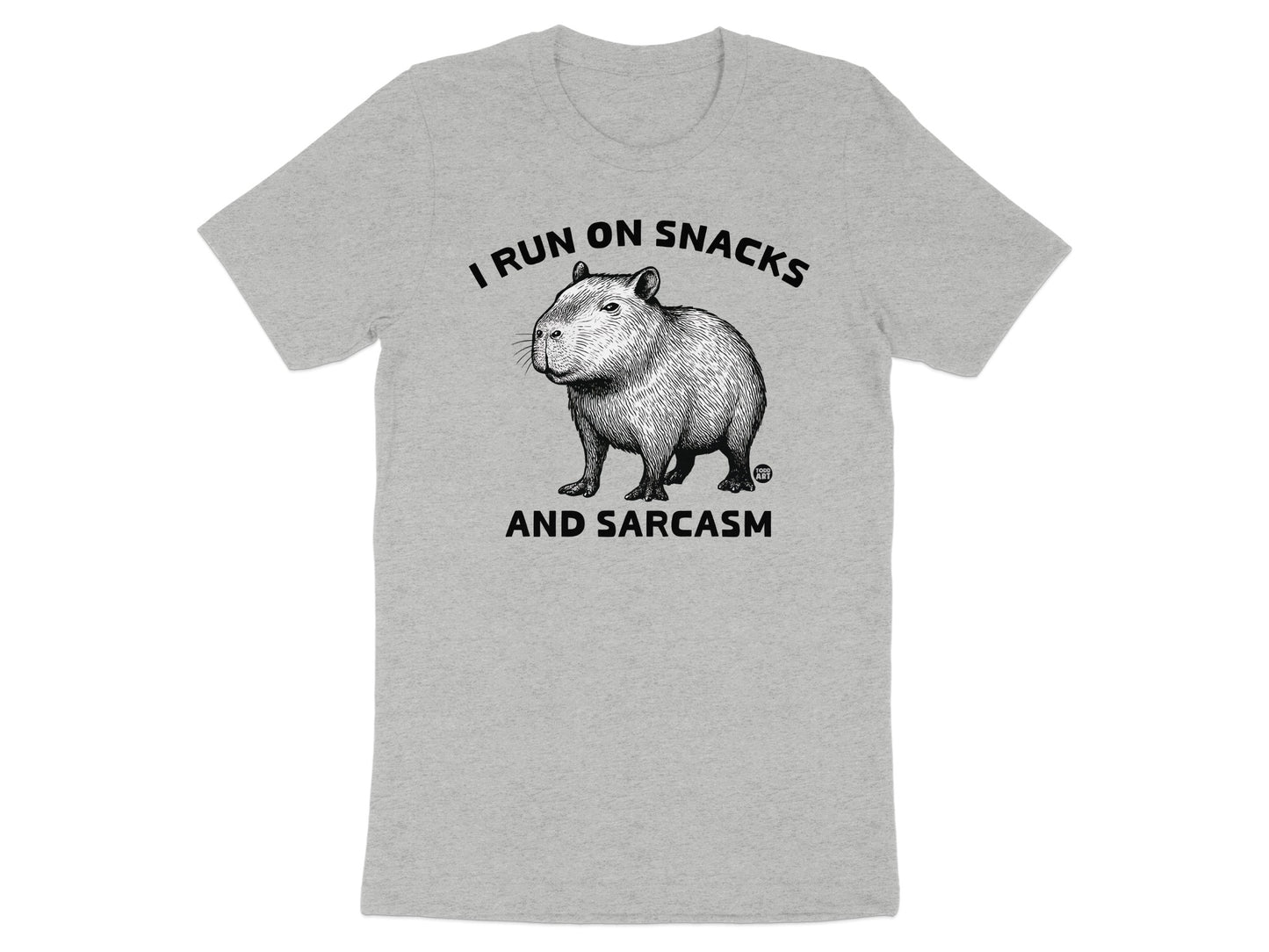 I Run on Snacks and Sarcasm Capybara T-shirt product type