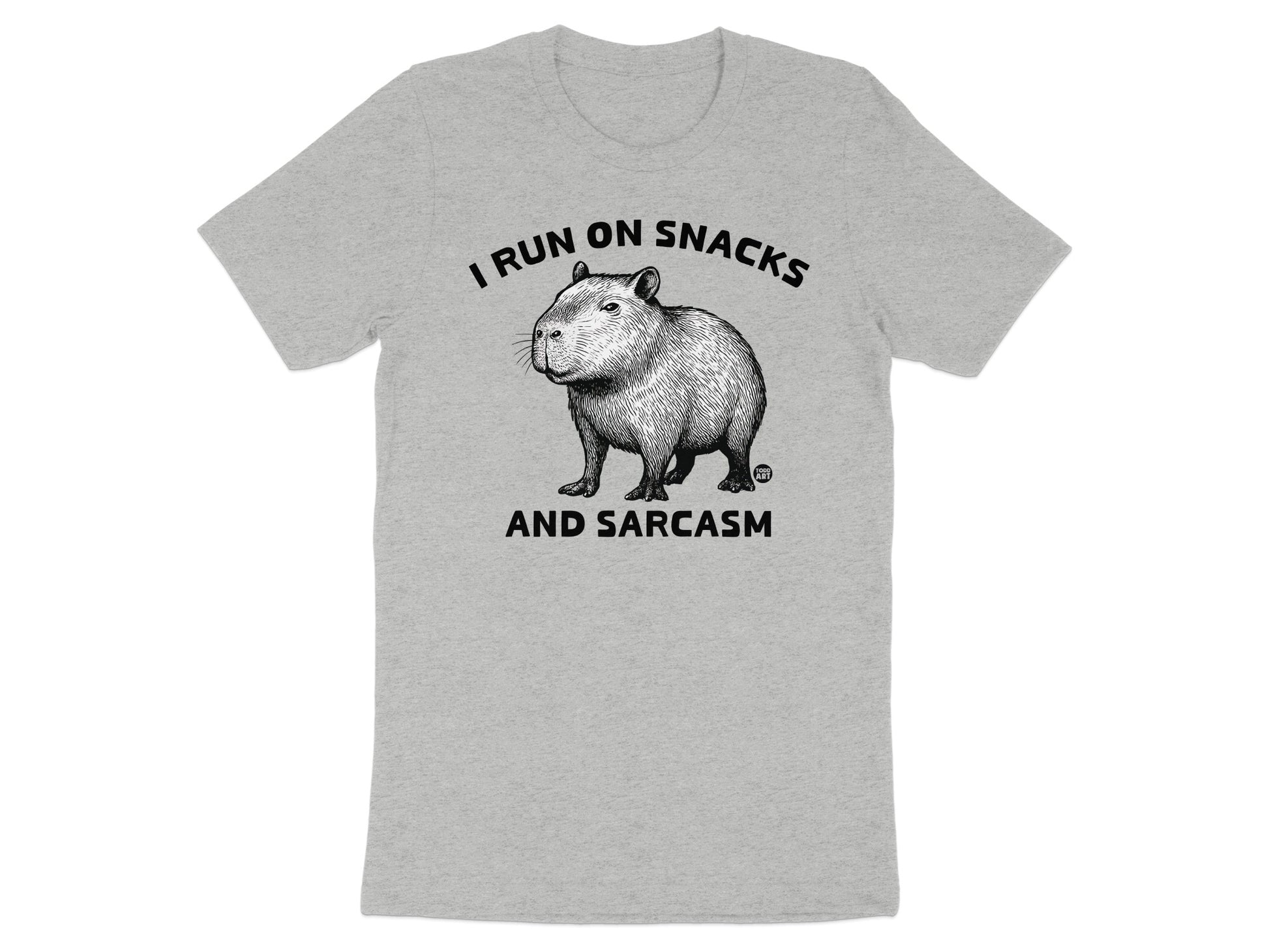 I Run on Snacks and Sarcasm Capybara T-shirt product type