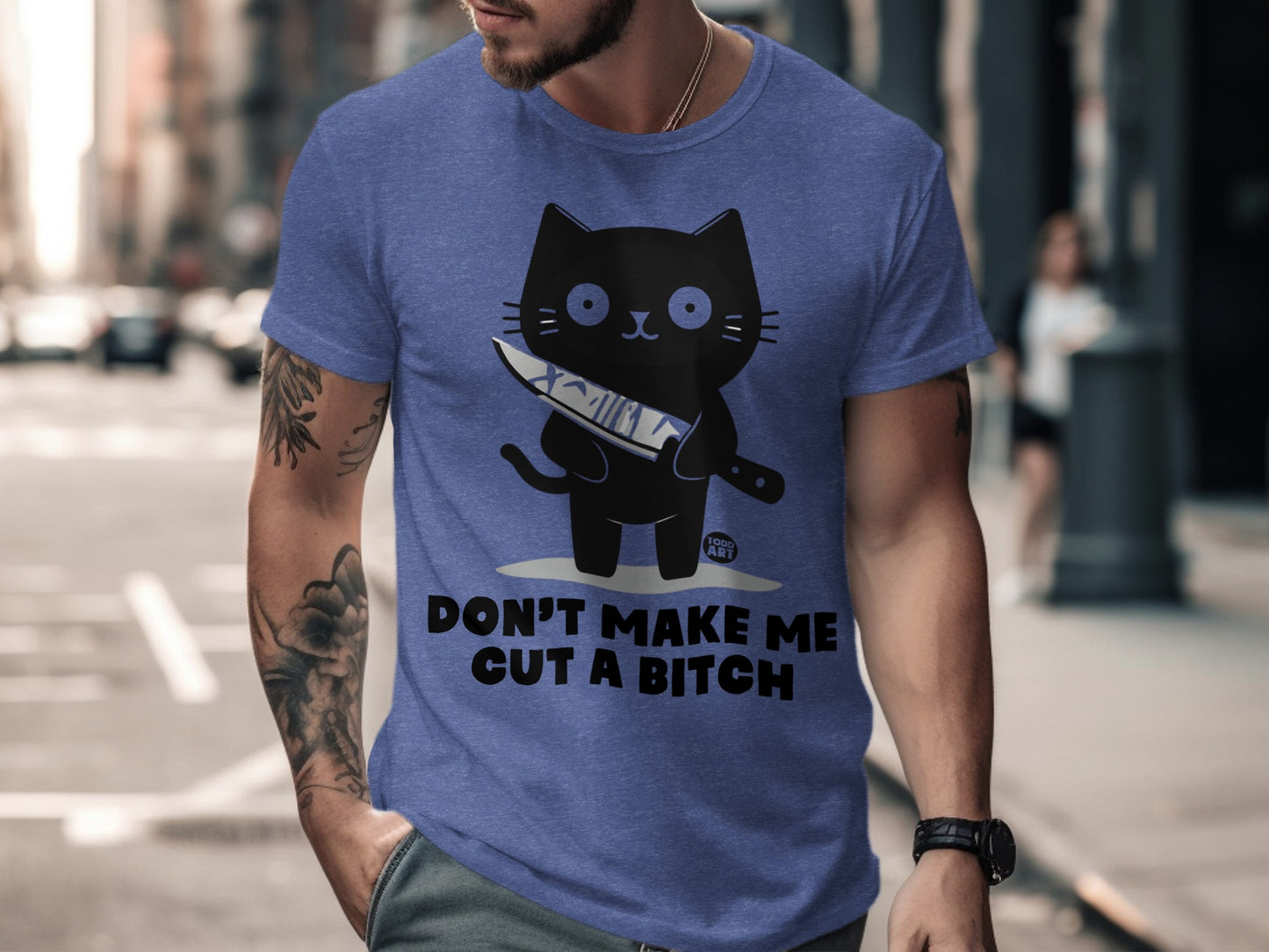 Bold and Edgy Cat Themed Graphic Shirt product