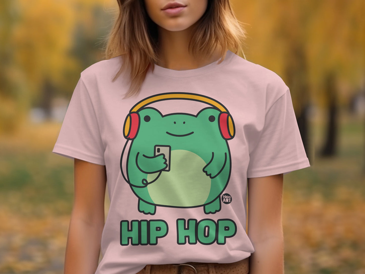 Cute Frog Listening to Music Hip Hop T-shirt product