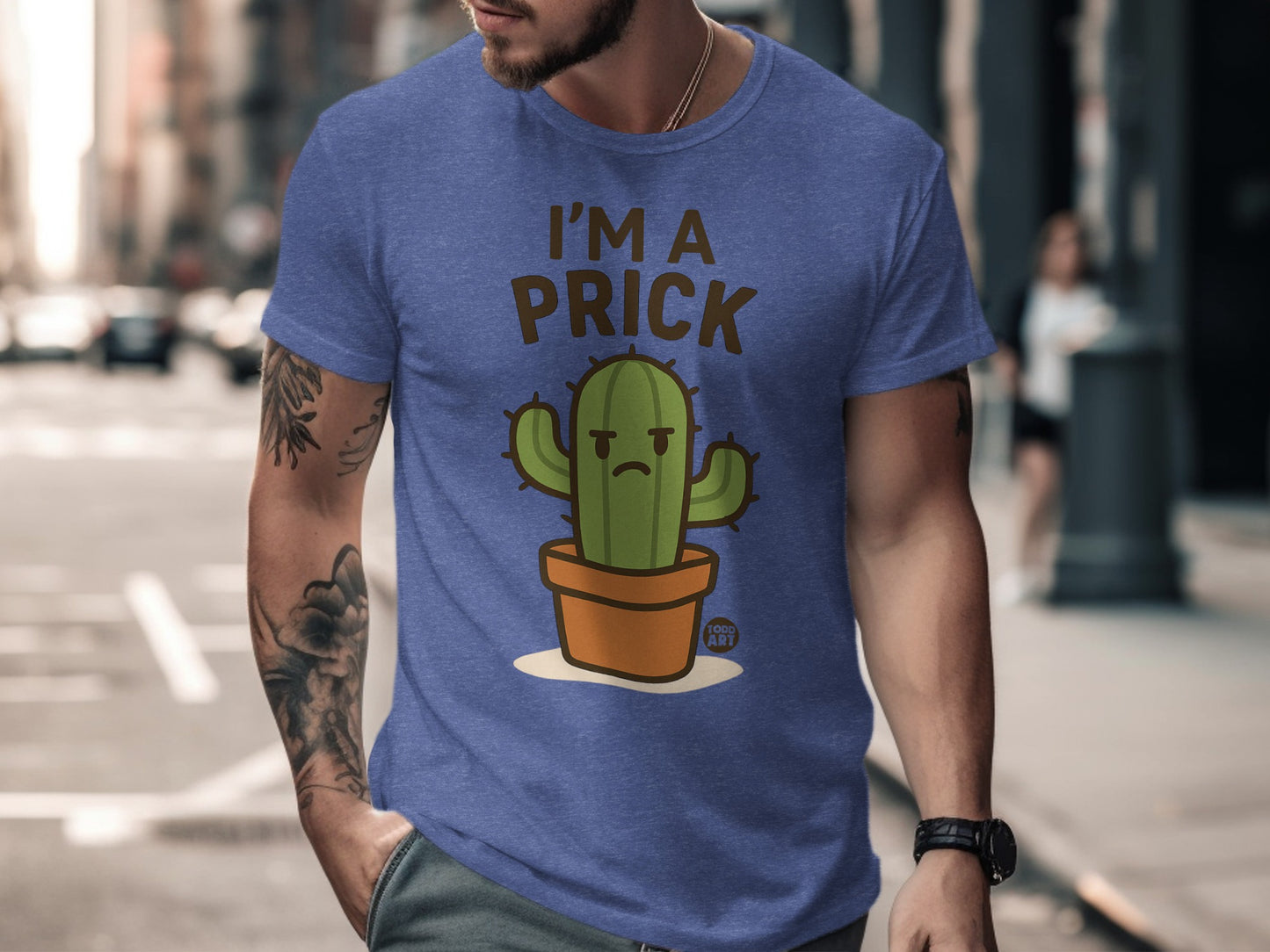 I'm A Prick Cactus Graphic Blue T-shirt product