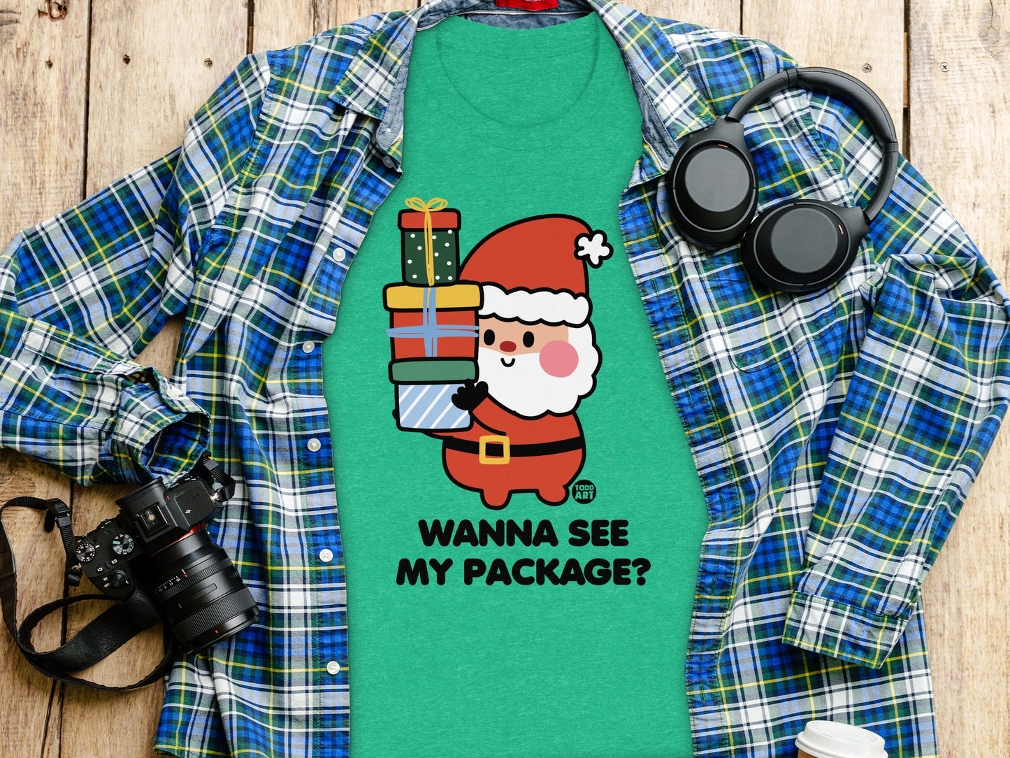 Wanna See My Package Christmas Santa T-shirt product