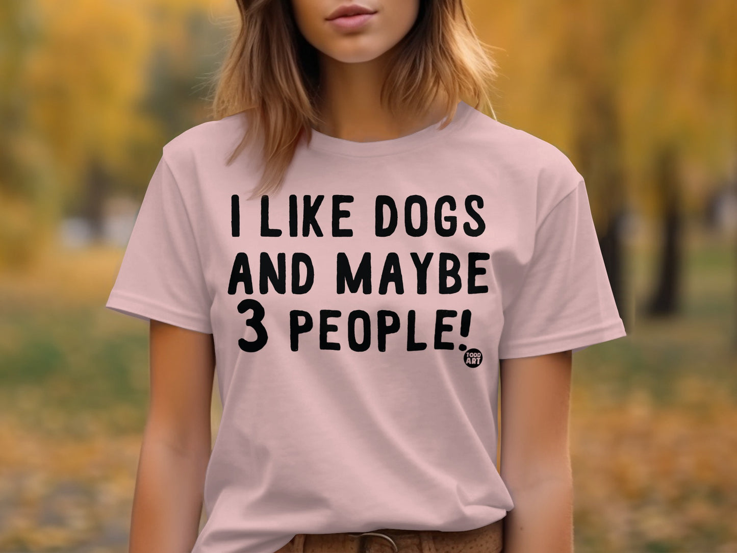 I Like Dogs And Maybe 3 People Statement T-Shirt product