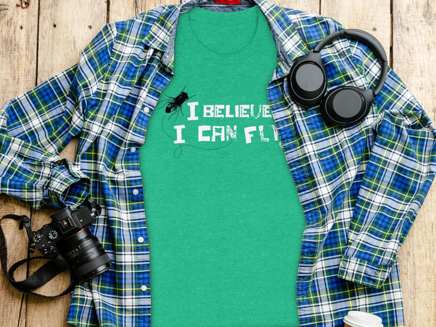 I Believe I Can Fly Green Graphic T-Shirt product