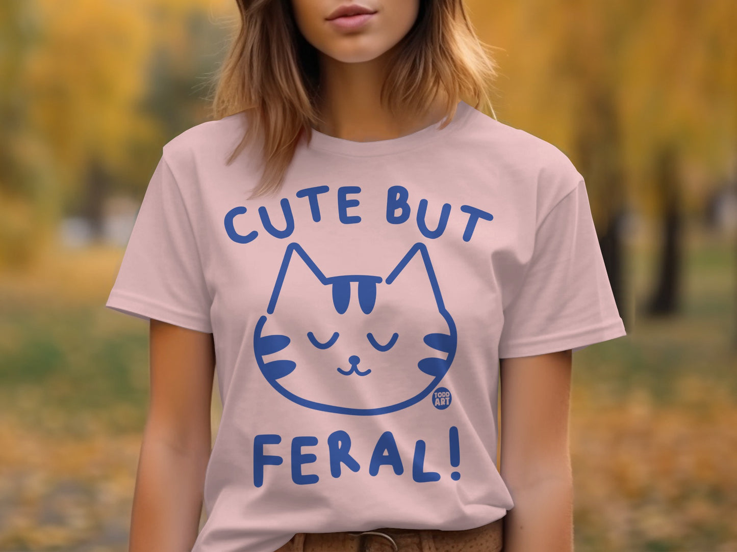 Cute But Feral Cat Graphic Short Sleeve Shirt product