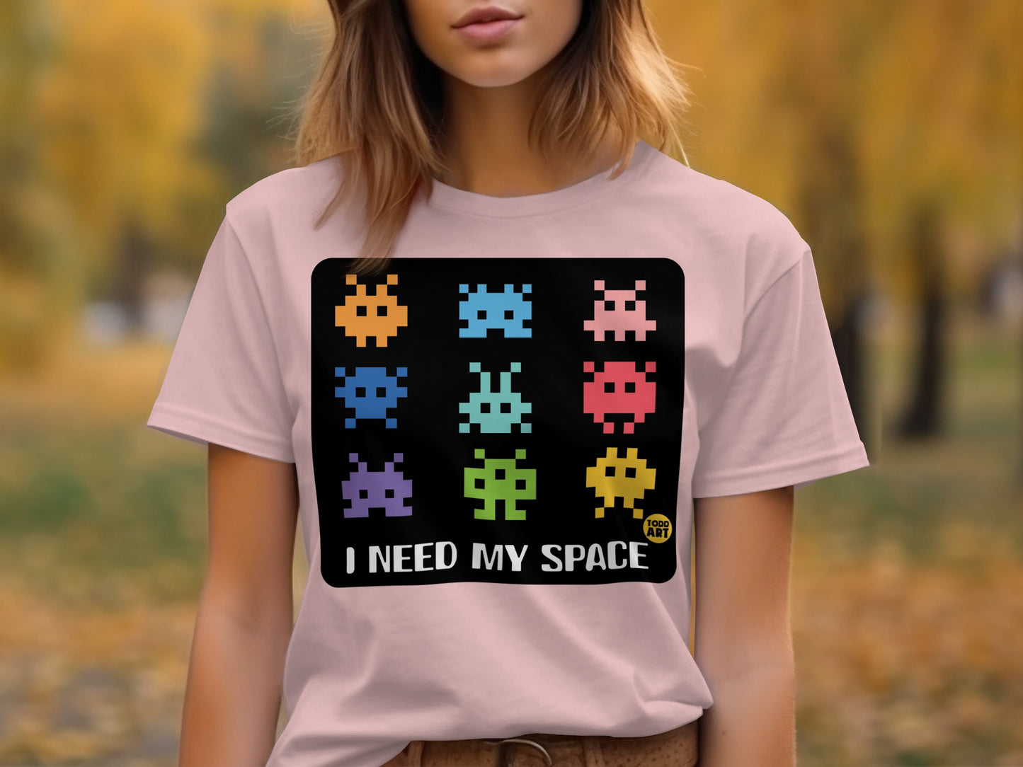 I Need My Space Colorful Alien Graphic Shirt product type