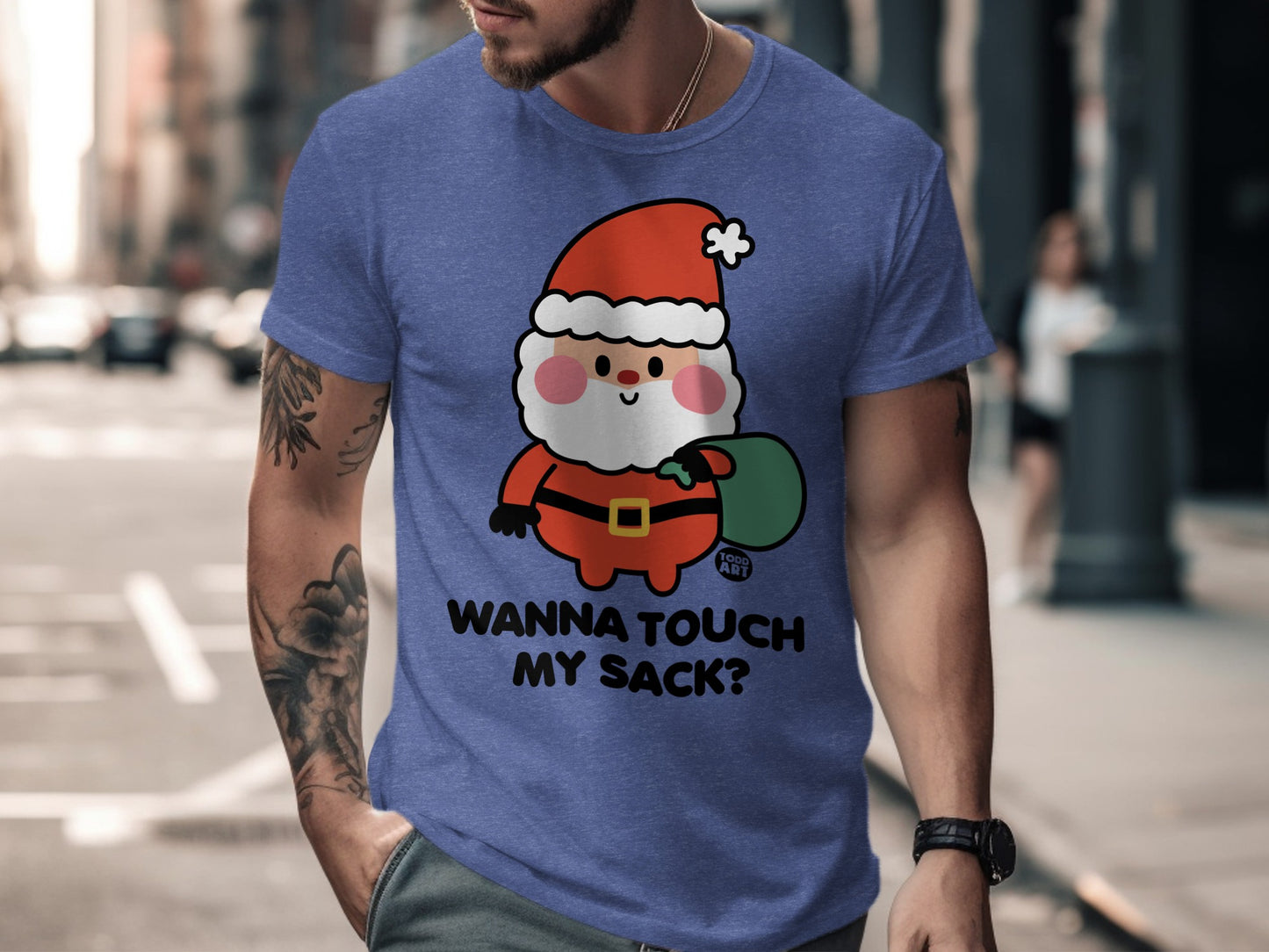 Funny Santa Graphic Wanna Touch My Sack Shirt product