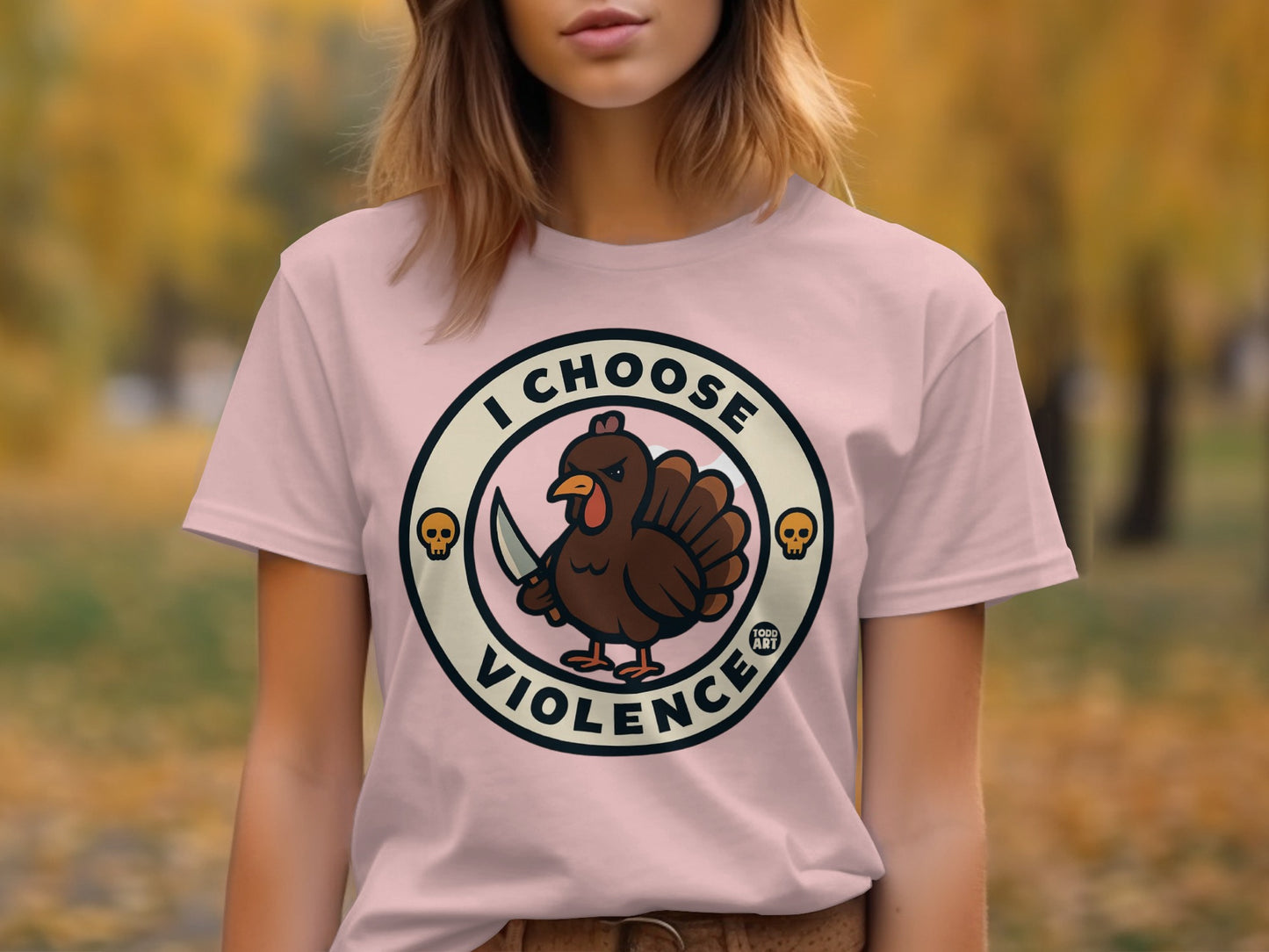 I Choose Violence with Angry Turkey Print Shirt